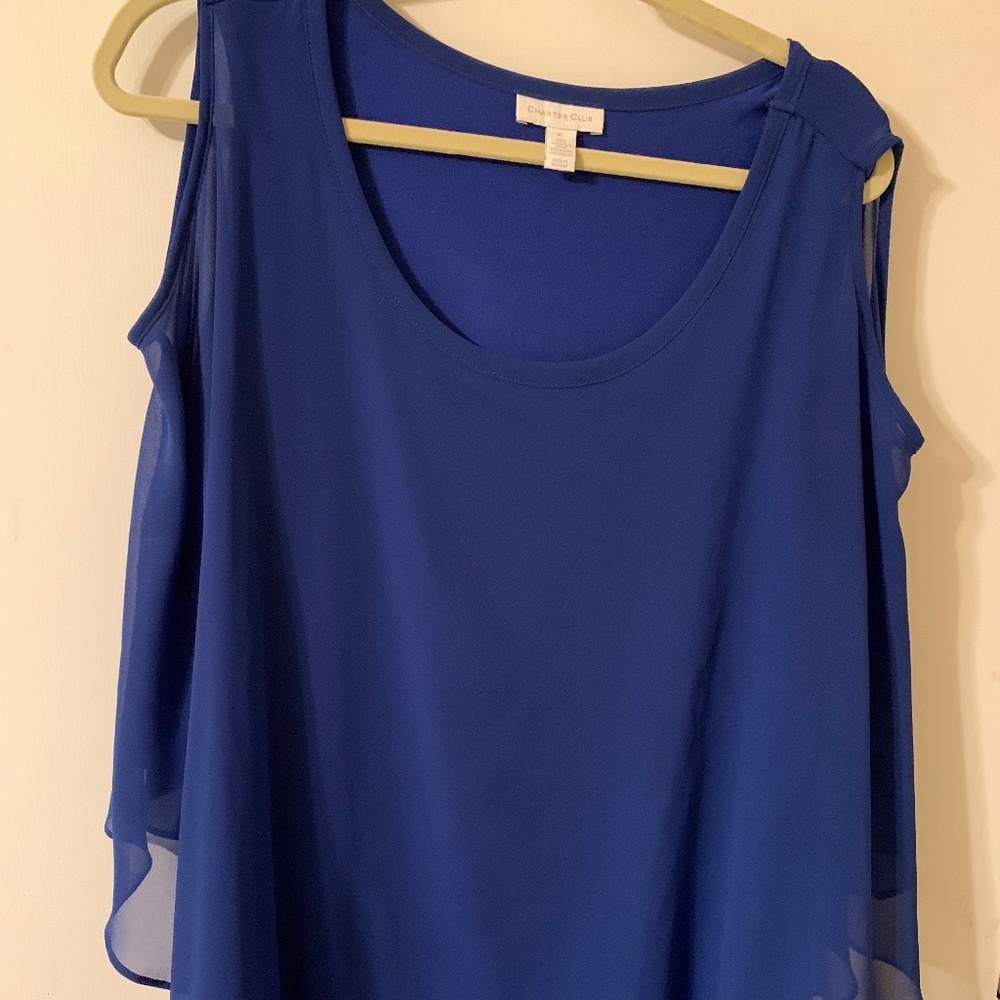Charter Club, Royal Blue blouse, XL